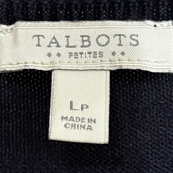 TALBOTS - LG  PETITE - 100% COTTON SUMMER SWEATER - EXC. COND. - NAVY HOT PINKB6 - Picture 4 of 10